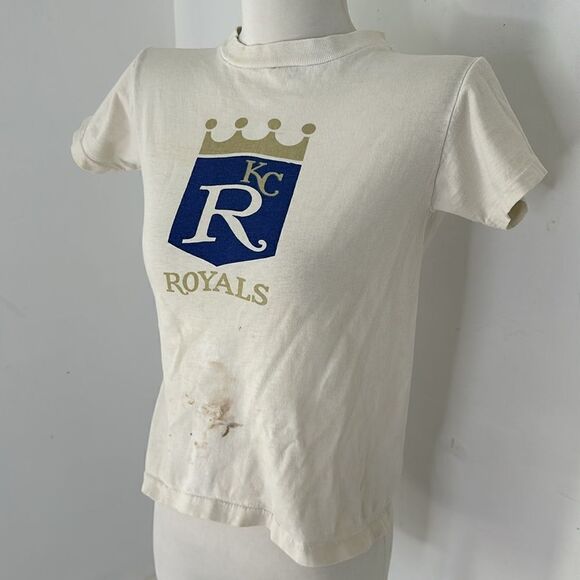 Vintage Thrashed 70s KC Royals Babydoll Tee - Picture 2 of 6